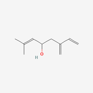 Chemical structure of 2-Methyl-6-methyleneocta-2,7-dien-4-ol