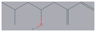 Chemical structure of 2-Methyl-6-methyleneoct-7-en-4-ol