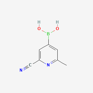 Chemical structure of 2-Methyl-6-cyanopyridine-4-boronic acid