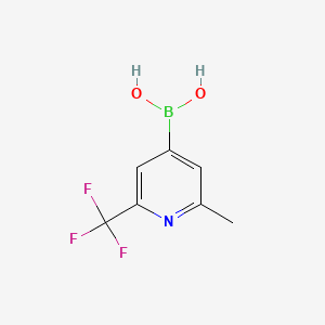 Chemical structure of 2-Methyl-6-(trifluoromethyl)pyridine-4-boronic acid