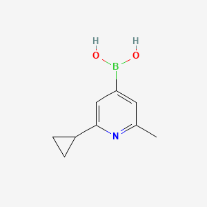 Chemical structure of 2-Methyl-6-(cyclopropyl)pyridine-4-boronic acid