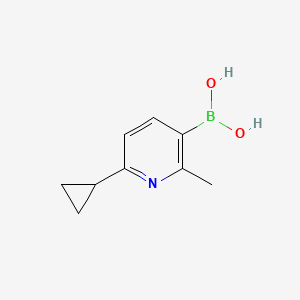 Chemical structure of 2-Methyl-6-(cyclopropyl)pyridine-3-boronic acid