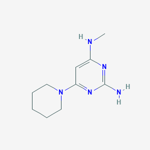 Chemical structure of 2-Methyl-6-(4-methylpiperazin-1-yl)pyrimidin-4-amine