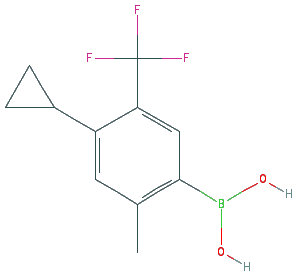 Chemical structure of 2-Methyl-5-trifluoromethyl-4-cyclopropylphenylboronic acid