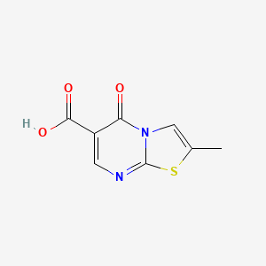 Chemical structure of 2-Methyl-5-oxo-5H-thiazolo[3,2-a]pyrimidine-6-carboxylic acid