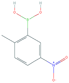 Chemical structure of 2-Methyl-5-nitrophenylboronic acid