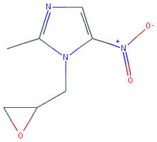 Chemical structure of 1-(2,3-Epoxypropyl)-2-methyl-5-nitroimidazole