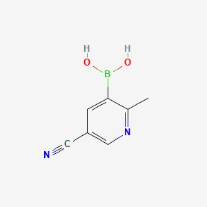 Chemical structure of 2-Methyl-5-cyanopyridine-3-boronic acid