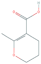 Chemical structure of 2-methyl-5,6-dihydro-4H-pyran-3-carboxylic acid