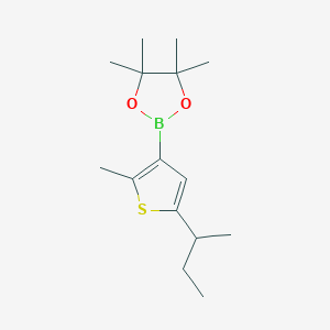 Chemical structure of 2-Methyl-5-(sec-butyl)thiophene-3-boronic acid pinacol ester
