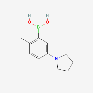 Chemical structure of 2-Methyl-5-(pyrrolidino)phenylboronic acid