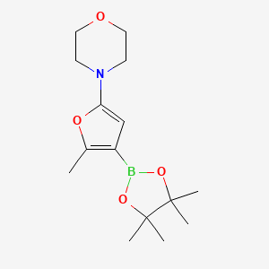 Chemical structure of 2-Methyl-5-(morpholino)furan-3-boronic acid pinacol ester