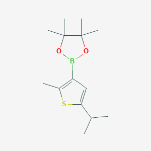 Chemical structure of 2-Methyl-5-(iso-propyl)thiophene-3-boronic acid pinacol ester