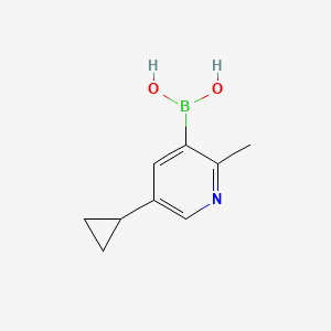 Chemical structure of 5-Cyclopropyl-2-methylpyridin-3-ylboronic acid