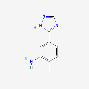 Chemical structure of 2-methyl-5-(4H-[1,2,4]triazol-3-yl)-phenylamine