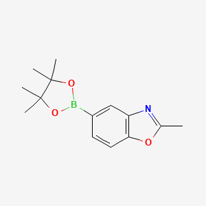 Chemical structure of 2-Methylbenzooxazole-5-boronic acid, pinacol ester