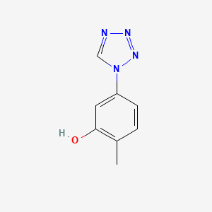 Chemical structure of 2-methyl-5-(1H-tetrazol-1-yl)phenol