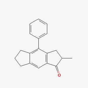 Chemical structure of 2-methyl-4-phenyl-2,3,6,7-tetrahydros-indacen-1(5H)-one