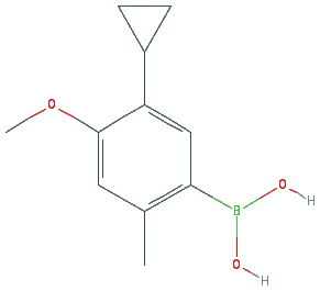 Chemical structure of 2-Methyl-4-methoxy-5-cyclopropylphenylboronic acid