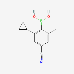 Chemical structure of 2-Methyl-4-cyano-6-cyclopropylphenylboronic acid