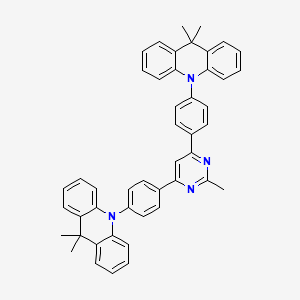 Chemical structure of 2-Methyl-4,6-bis[4-(9,9-dimethyl-9,10-dihydroacridine)phenyl]-pyrimidine