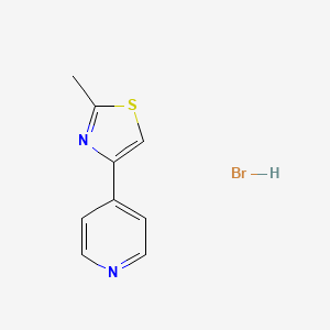 Chemical structure of 2-Methyl-4-(pyridin-4-yl)thiazole hydrobromide