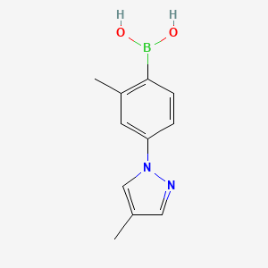 Chemical structure of 2-Methyl-4-(4-methyl-1H-pyrazol-1-yl)phenylboronic acid