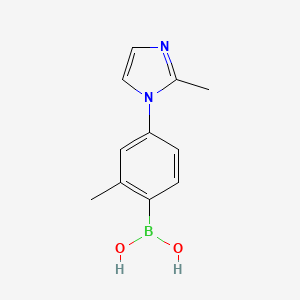 Chemical structure of 2-Methyl-4-(2-methylimidazol-1-yl)phenylboronic acid