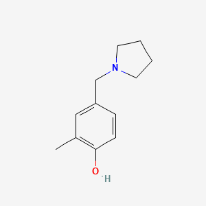 Chemical structure of 2-Methyl-4-(1-pyrrolidinylmethyl)phenol