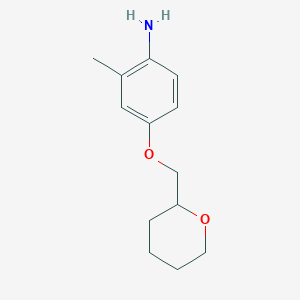 Chemical structure of 2-Methyl-4-((tetrahydro-2H-pyran-2-yl)methoxy)aniline