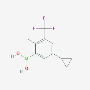 Chemical structure of 2-Methyl-3-trifluoromethyl-5-cyclopropylphenylboronic acid