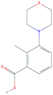 Chemical structure of 2-Methyl-3-morpholinobenzoic Acid