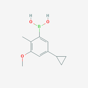 Chemical structure of 2-Methyl-3-methoxy-5-cyclopropylphenylboronic acid