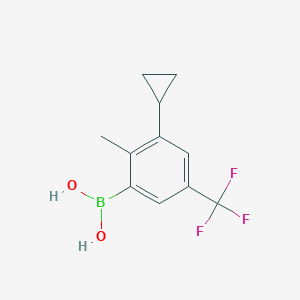 Chemical structure of 2-Methyl-3-cyclopropyl-5-trifluoromethylphenylboronic acid