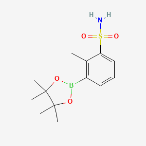 Chemical structure of 2-Methyl-3-(4,4,5,5-tetramethyl-1,3,2-dioxaborolan-2-yl)benzenesulfonamide