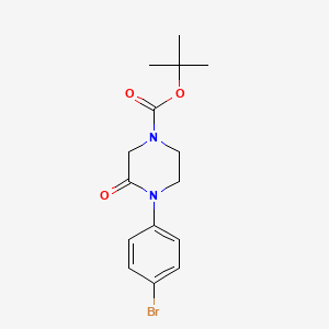 Chemical structure of Tert-butyl 4-(4-bromophenyl)-3-oxopiperazine-1-carboxylate