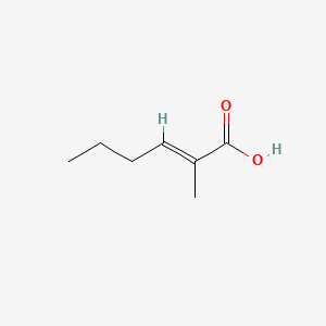 Chemical structure of 2-Methyl-2-hexenoic Acid