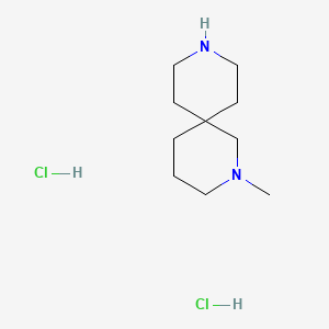 Chemical structure of 2-methyl-2,9-diazaspiro[5.5]undecane dihydrochloride