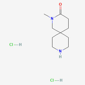 Chemical structure of 2-methyl-2,9-diazaspiro[5.5]undecan-3-one dihydrochloride