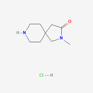 Chemical structure of 2-Methyl-2,8-diazaspiro[4.5]decan-3-one hydrochloride