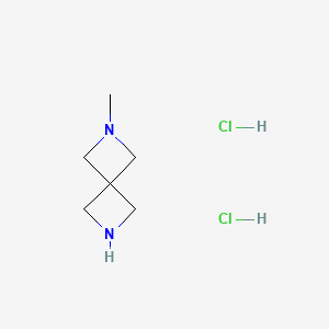 Chemical structure of 2-Methyl-2,6-diazaspiro[3.3]heptane dihydrochloride
