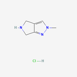 Chemical structure of 2-Methyl-2,4,5,6-tetrahydropyrrolo[3,4-c]pyrazole hydrochloride