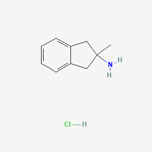 Chemical structure of 2-Methyl-2,3-dihydro-1H-inden-2-amine hydrochloride