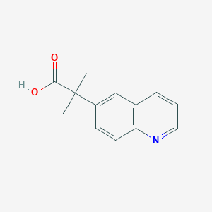 Chemical structure of 2-Methyl-2-(quinolin-6-yl)propanoic acid
