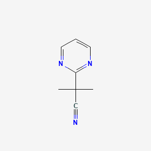 Chemical structure of 2-Methyl-2-(pyrimidin-2-yl)propanenitrile