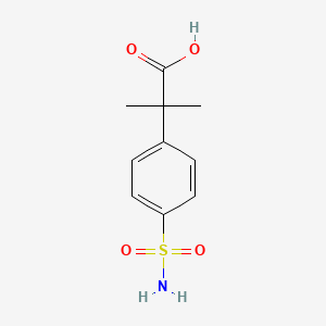 Chemical structure of 2-Methyl-2-(4-sulfamoylphenyl)propionic acid