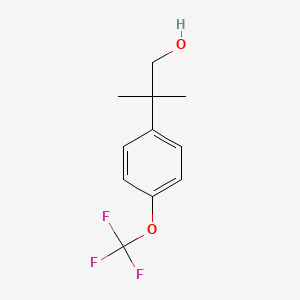 Chemical structure of 2-methyl-2-(4-(trifluoromethoxy)phenyl)propan-1-ol