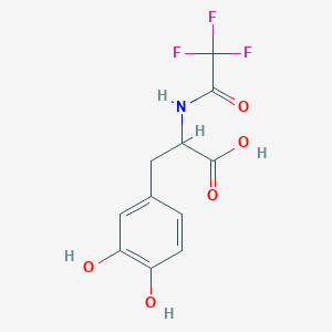 Chemical structure of 2-methyl-2-(3-nitro-4-(trifluoromethoxy)phenyl)propanoic acid