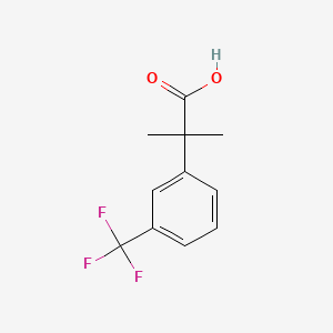 Chemical structure of 2-methyl-2-(3-(trifluoromethyl)phenyl)propanoic acid