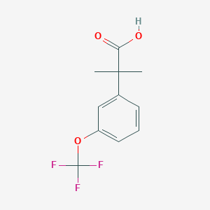 Chemical structure of 2-methyl-2-(3-(trifluoromethoxy)phenyl)propanoic acid